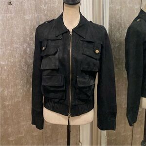 Daslu Black  genuine leather Women's Jacket, M